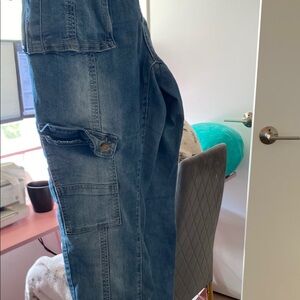 Hot Kiss Women's Blue Cargo Jeans